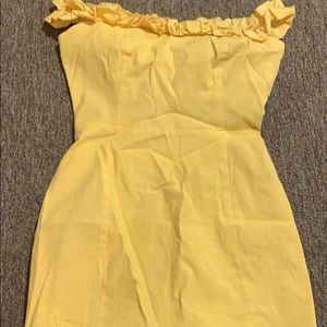 Off the shoulder yellow dress